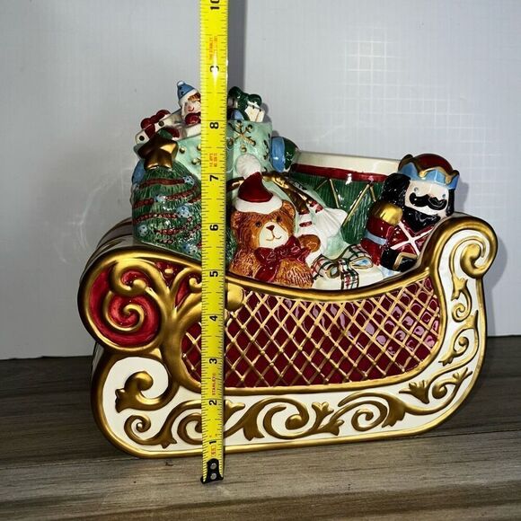 Original Avon Joyous Celebration St.Nicholas Collection Santa Sleigh Cookie Jar - Picture 3 of 8
